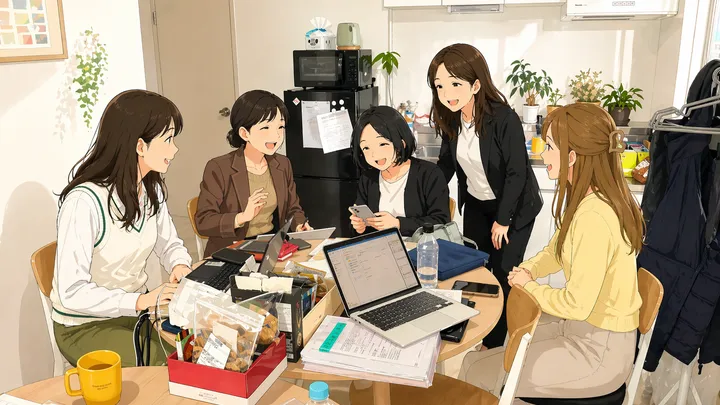 ケアマネジャーが相談しながら働く様子